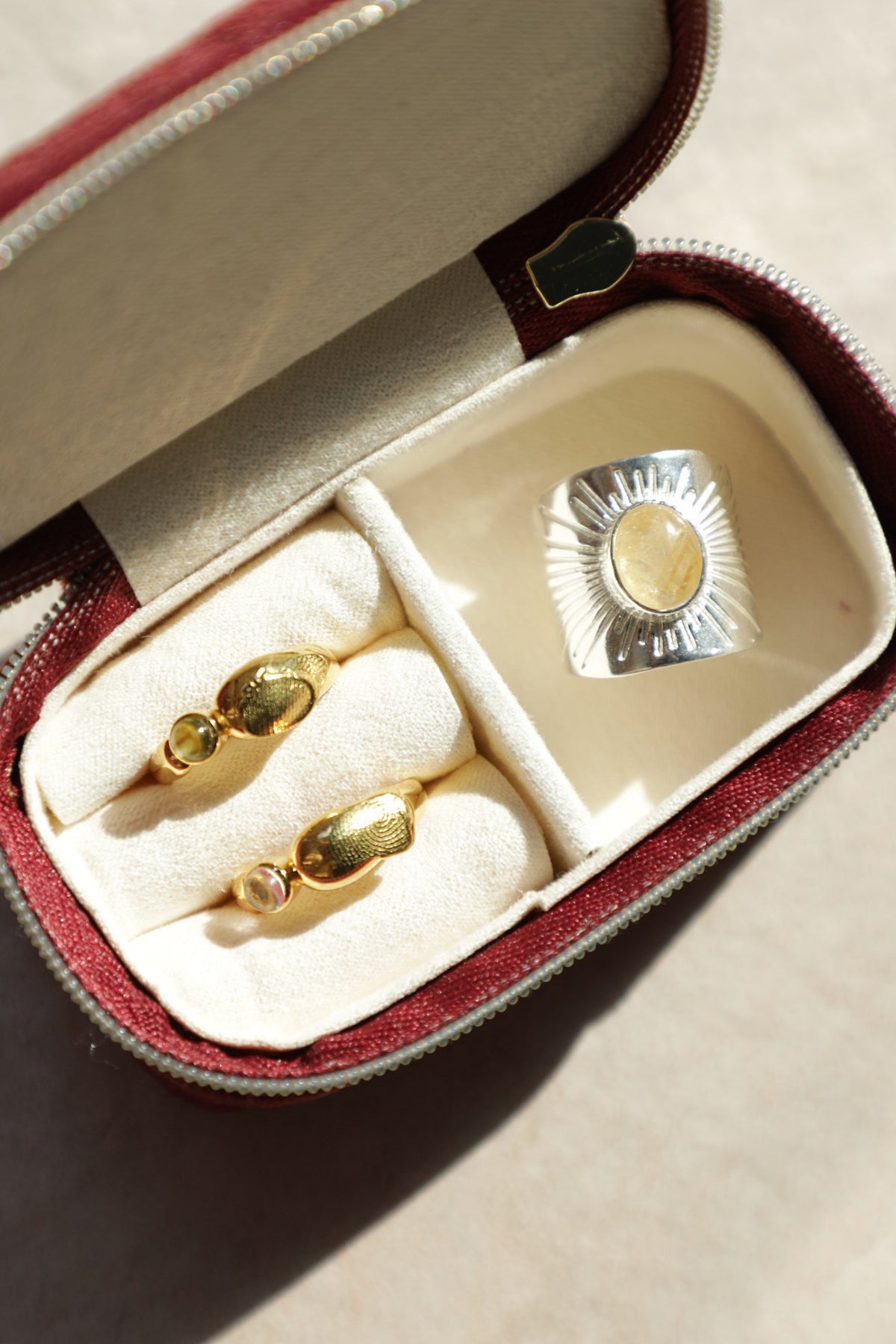 PERSONALIZED SHANAYA BURGUNDY JEWELRY CASE