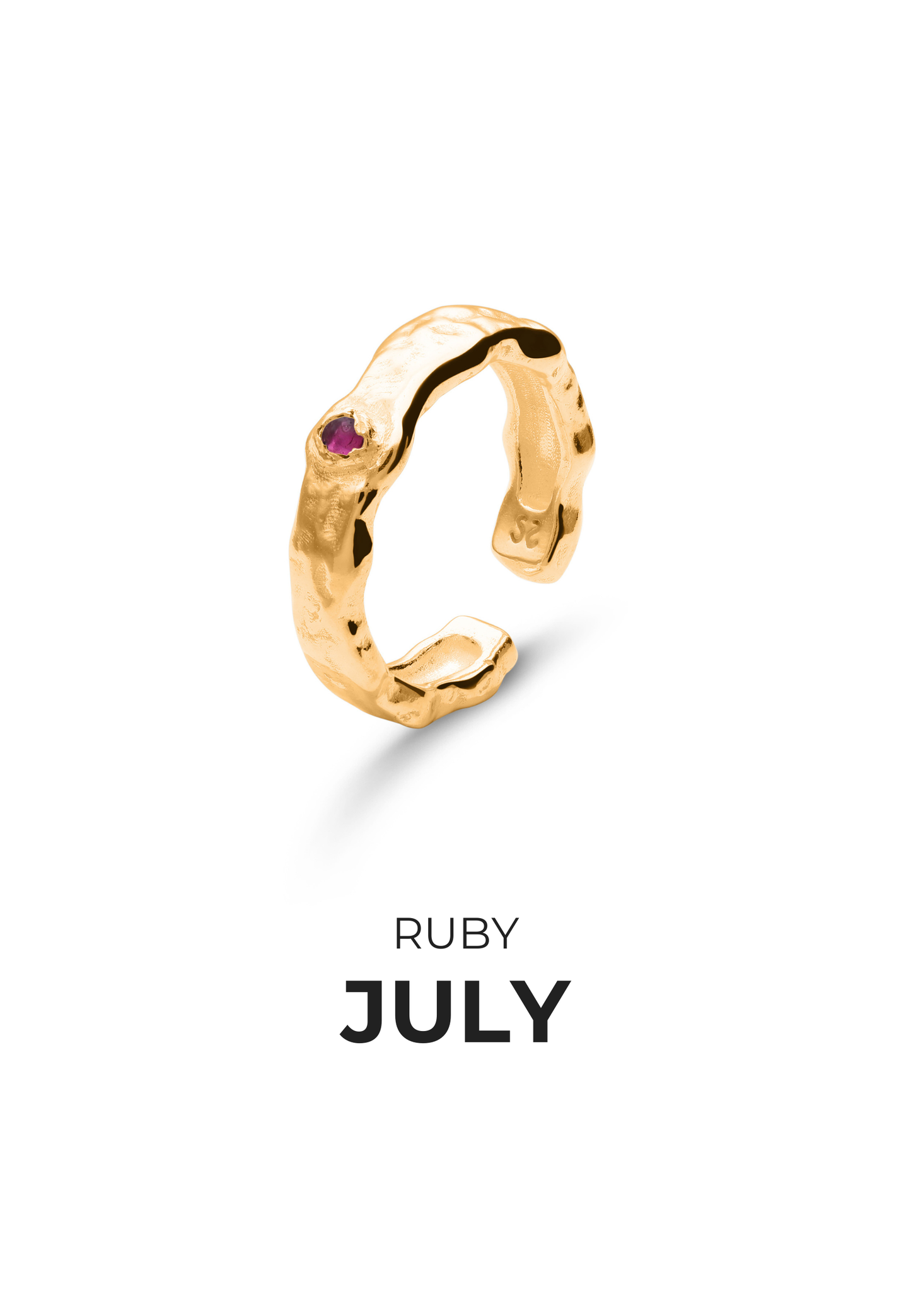 ANILLO PIEDRAS DE NACIMIENTO BAÑADO EN ORO