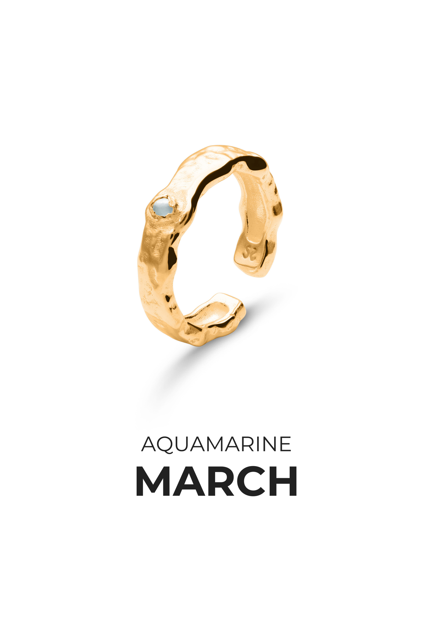 ANILLO PIEDRAS DE NACIMIENTO BAÑADO EN ORO