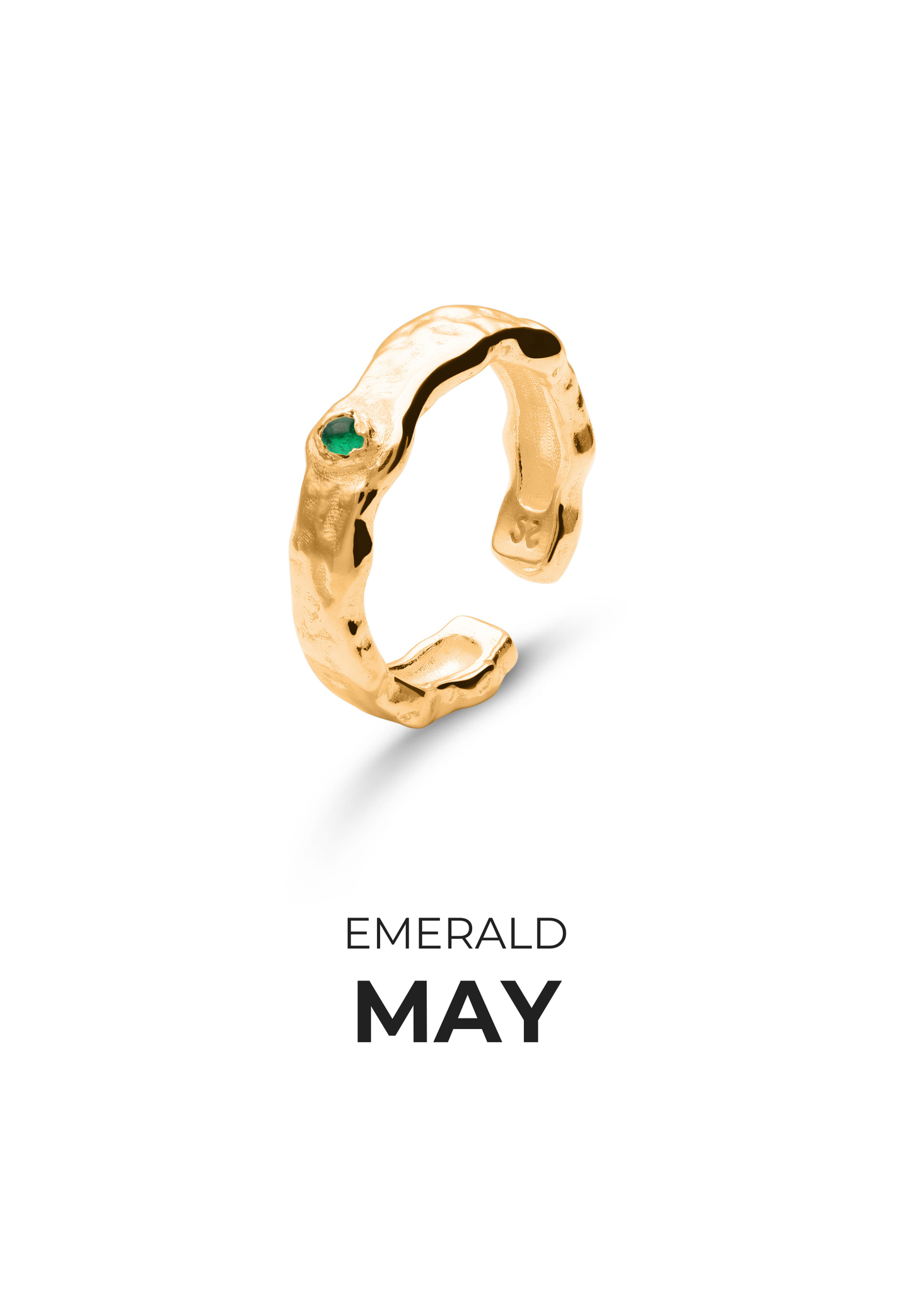 ANILLO PIEDRAS DE NACIMIENTO BAÑADO EN ORO