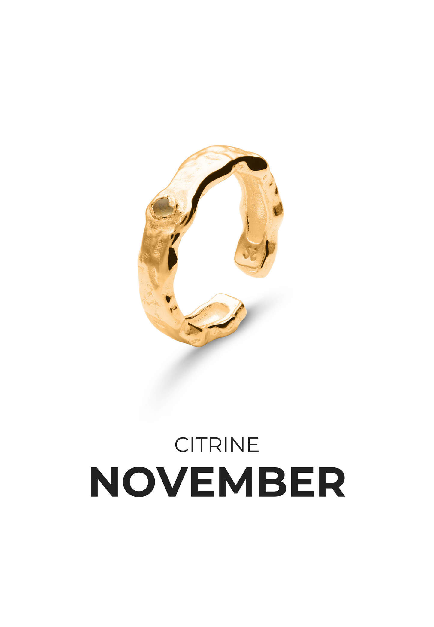 ANILLO PIEDRAS DE NACIMIENTO BAÑADO EN ORO