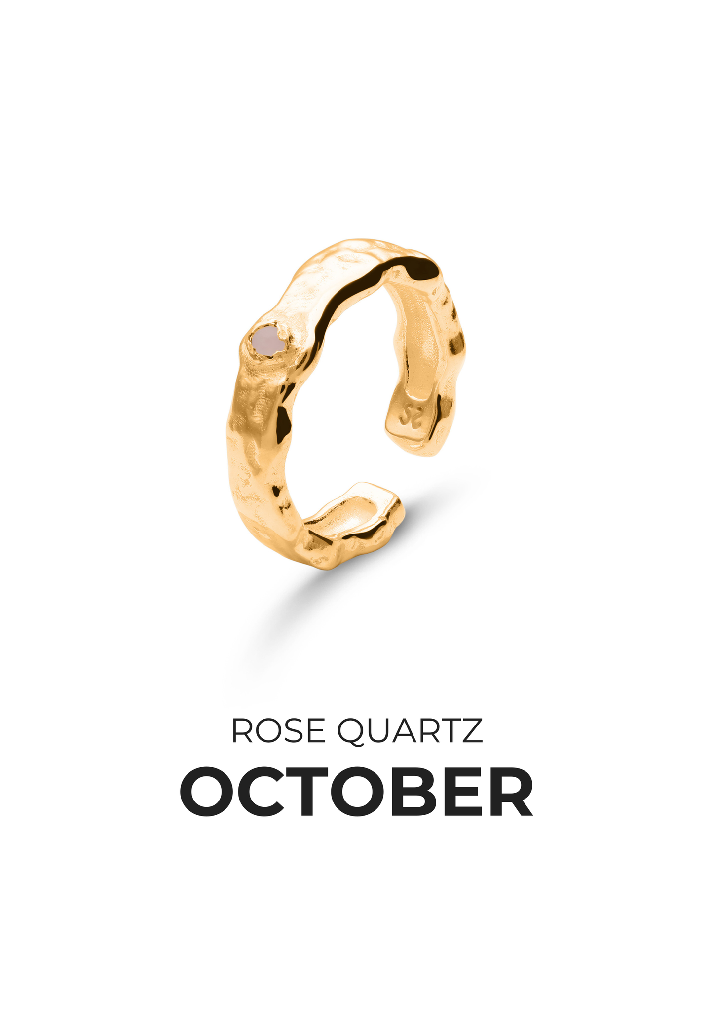 ANILLO PIEDRAS DE NACIMIENTO BAÑADO EN ORO