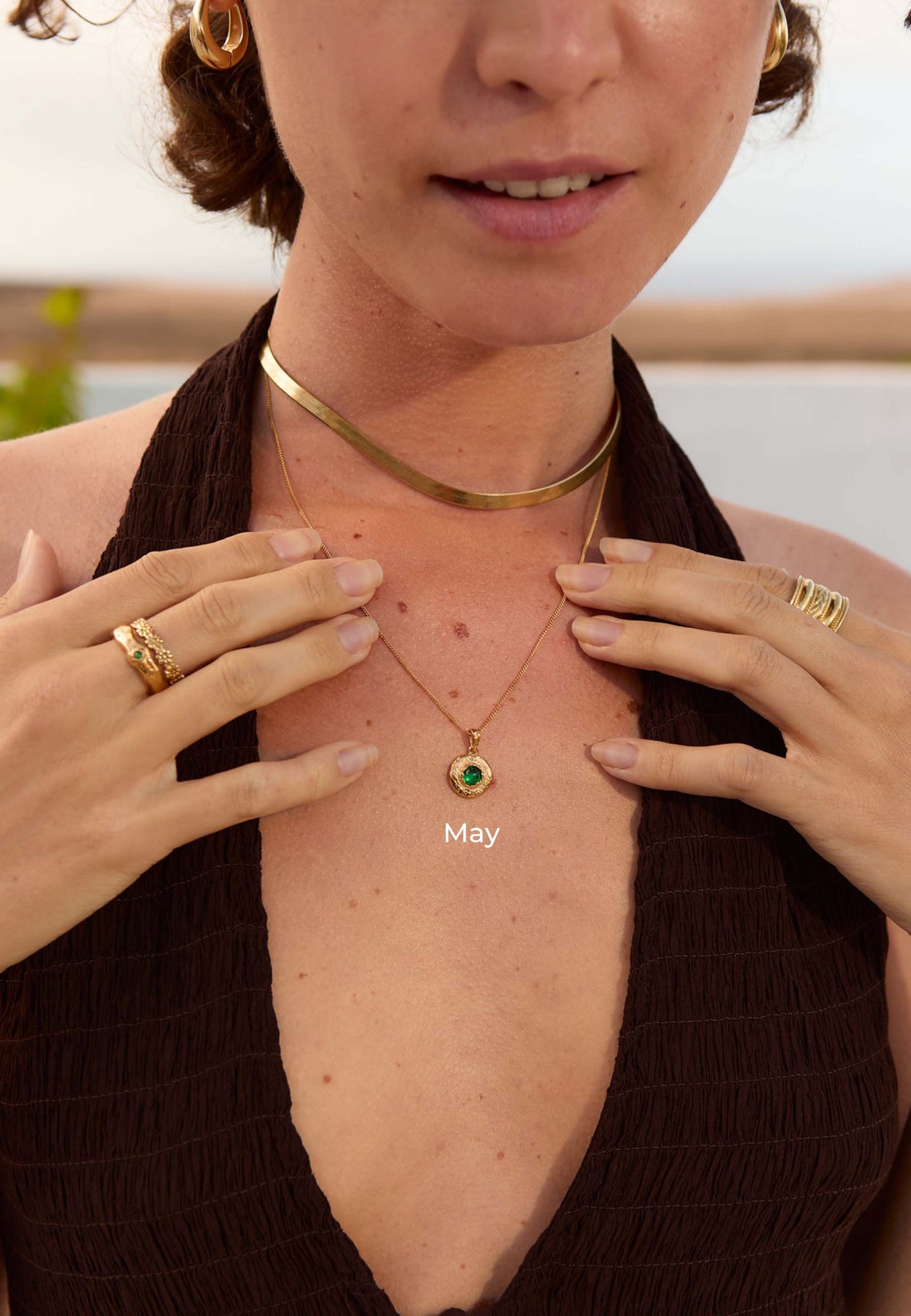 COLLAR PIEDRAS DE NACIMIENTO BAÑADO EN ORO