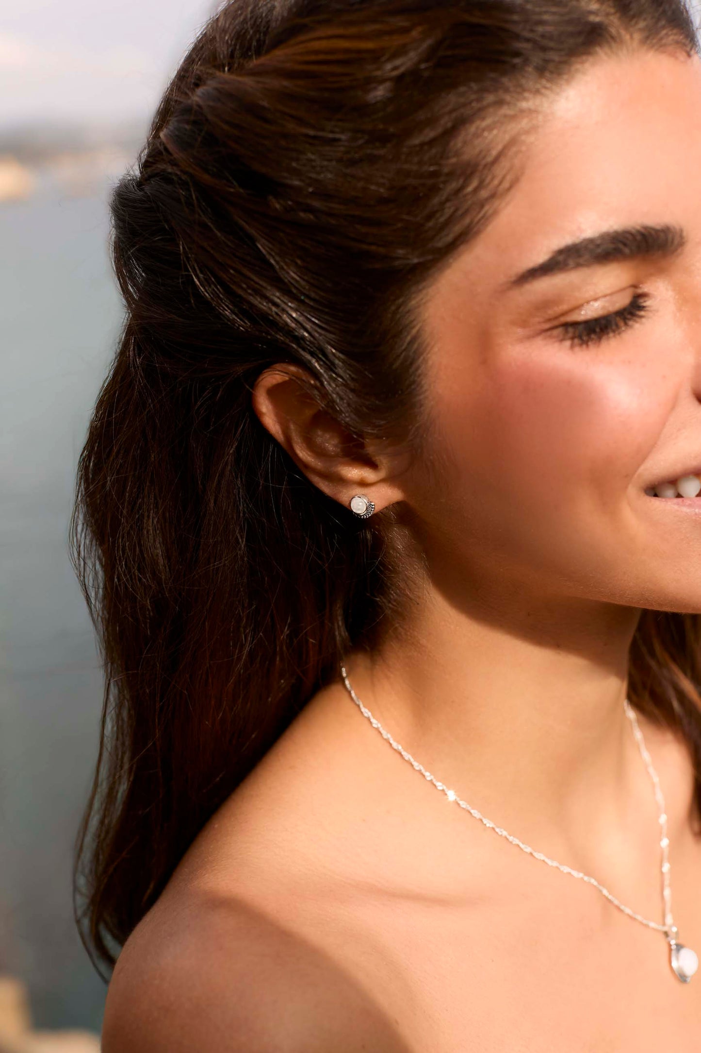 RAGA PIERRE DE LUNE BOUCLES D'OREILLES