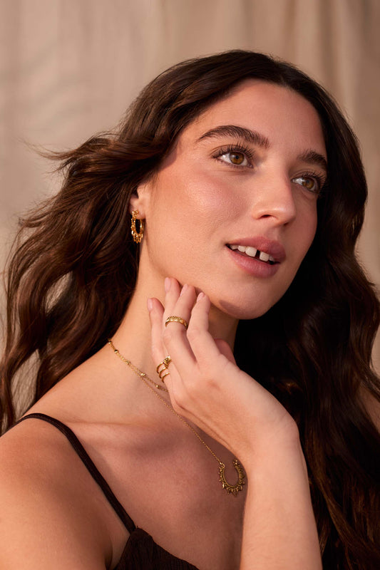 PENDIENTES HEMLATA (30MM) BAÑADOS EN ORO