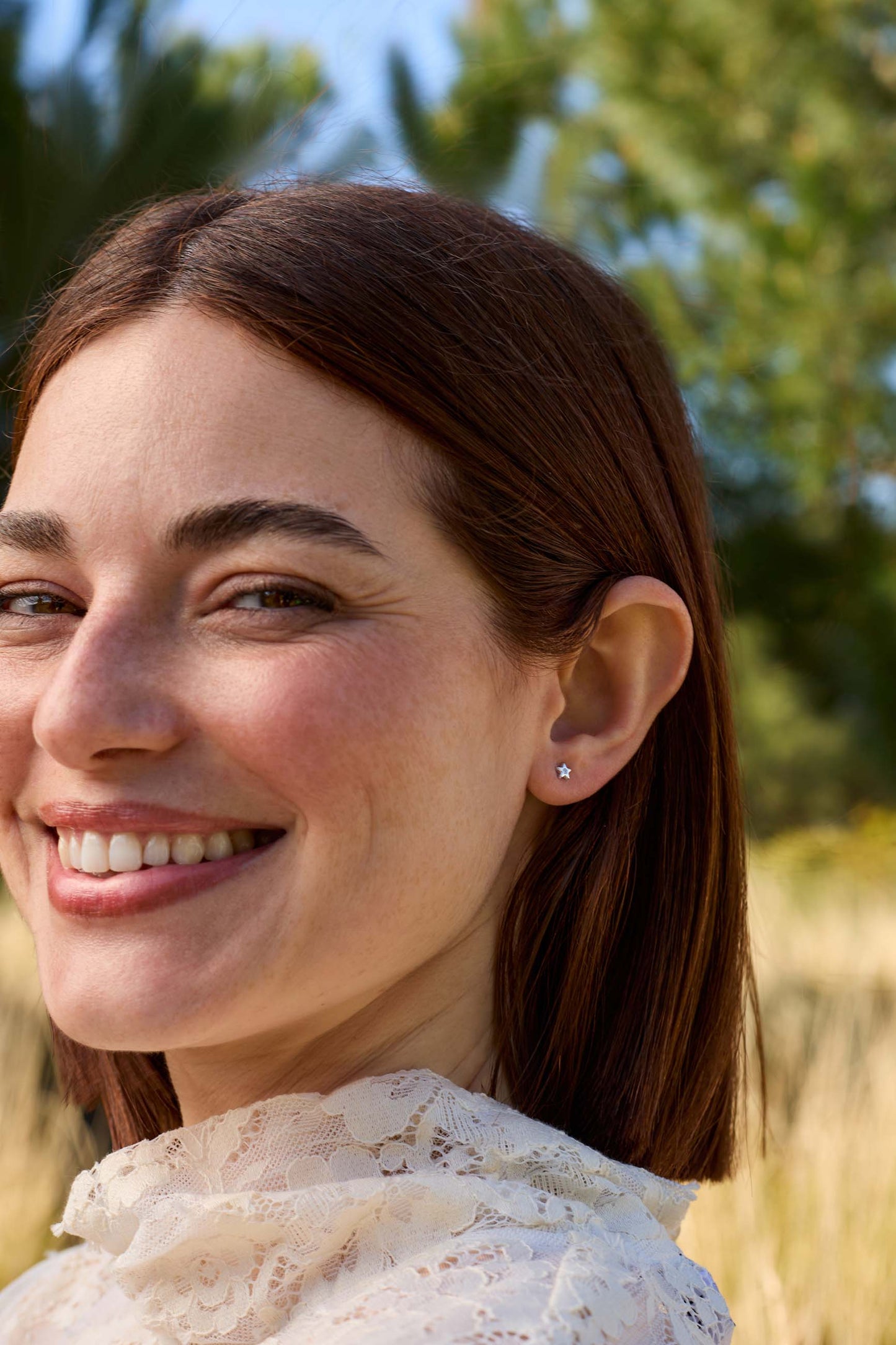 BOUCLES D'OREILLES PROCYON (OR BLANC)