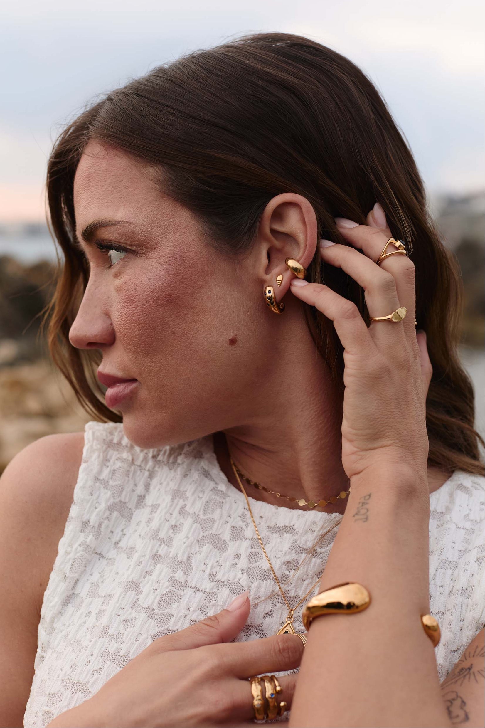 Pendientes Jenga Oro Combi