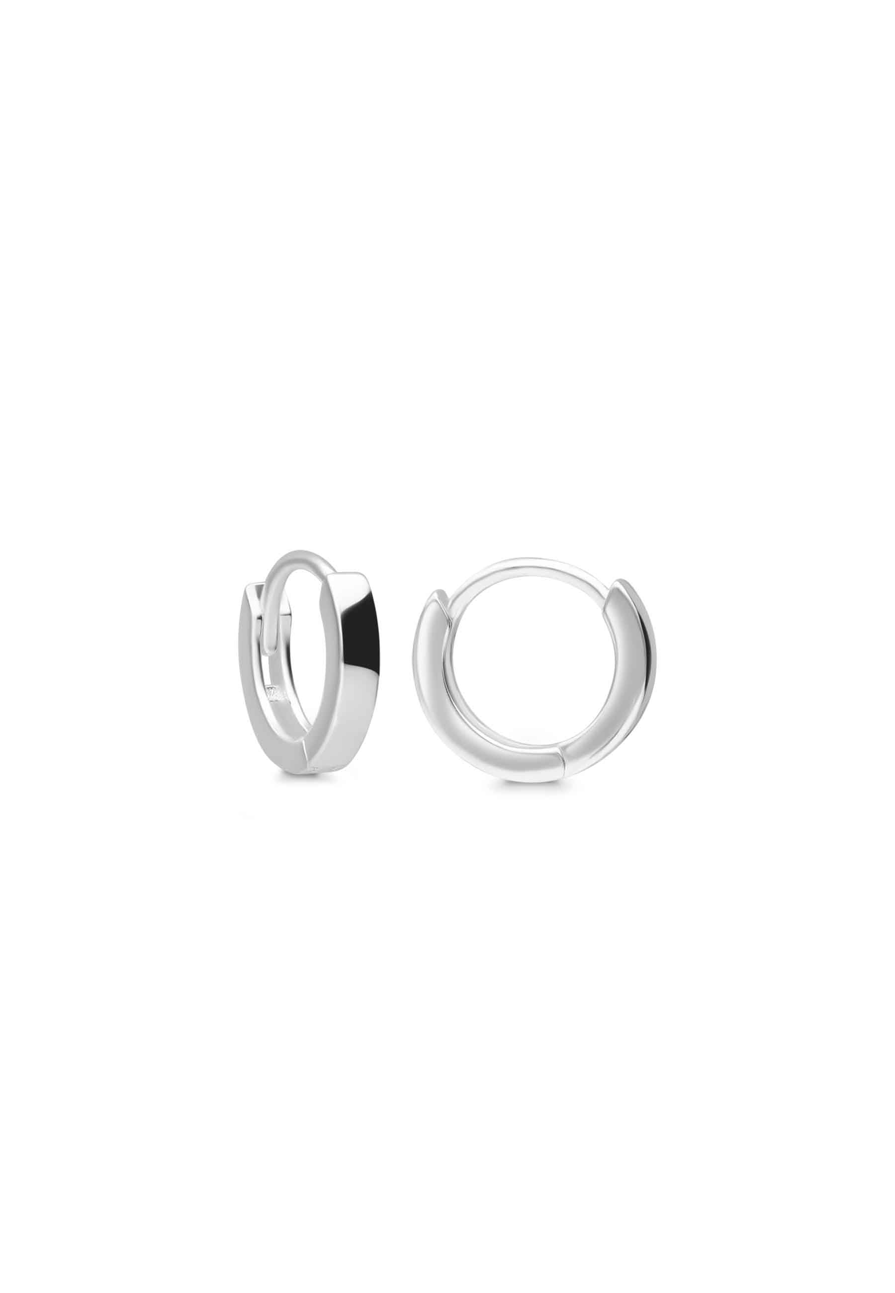 Orecchini A Cerchio Quadrati In Argento Sterling 925 - Piccoli, Lisci, Unisex - 9x8mm - Placcati In Oro E Rodio - Leggeri 1.1g
