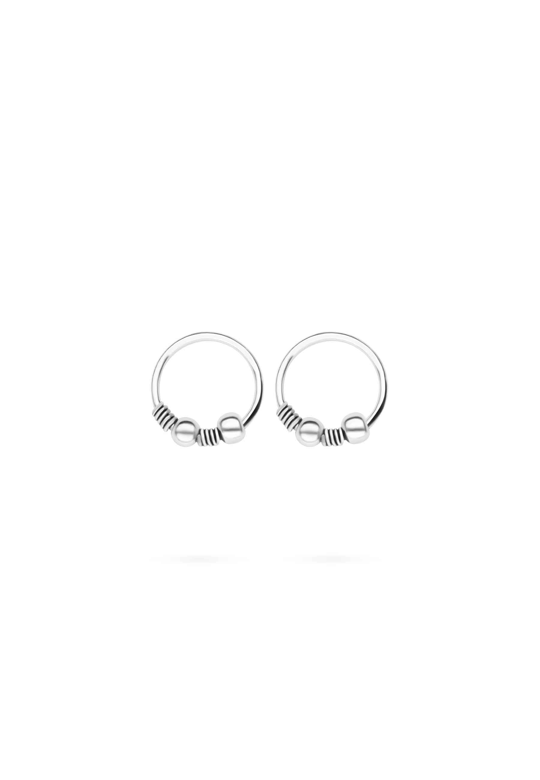 NKlaus Paio Orecchini Uomo/Donna In Argento 925 - Cerchio Bali Celtico Con Pallina 12mm