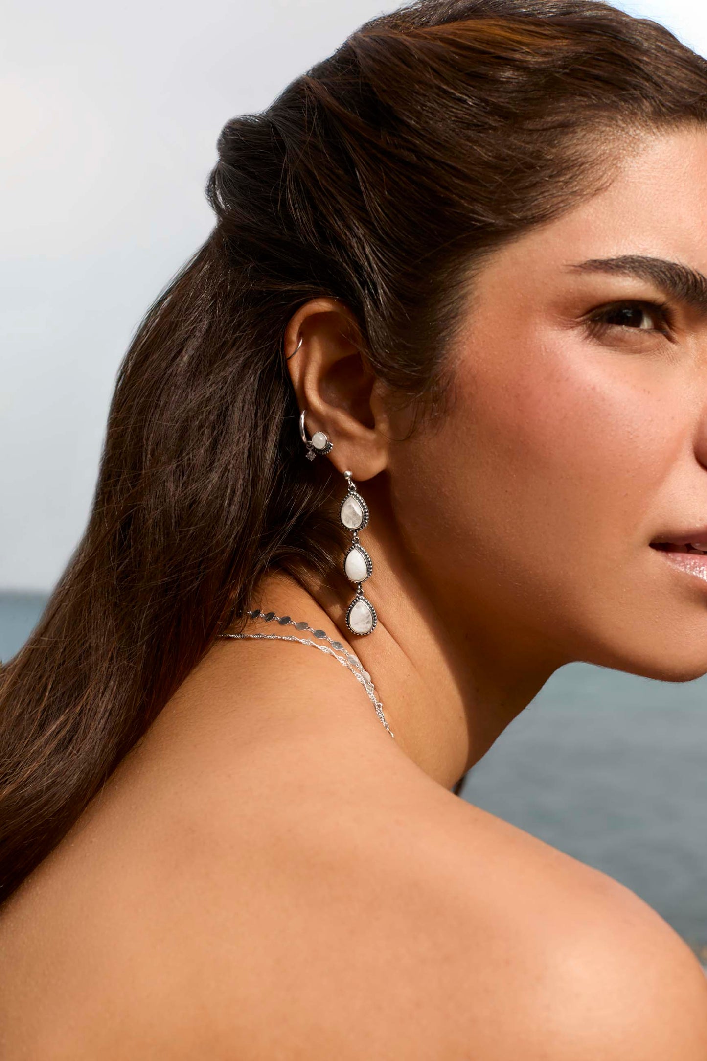 RAGA PIERRE DE LUNE BOUCLES D'OREILLES