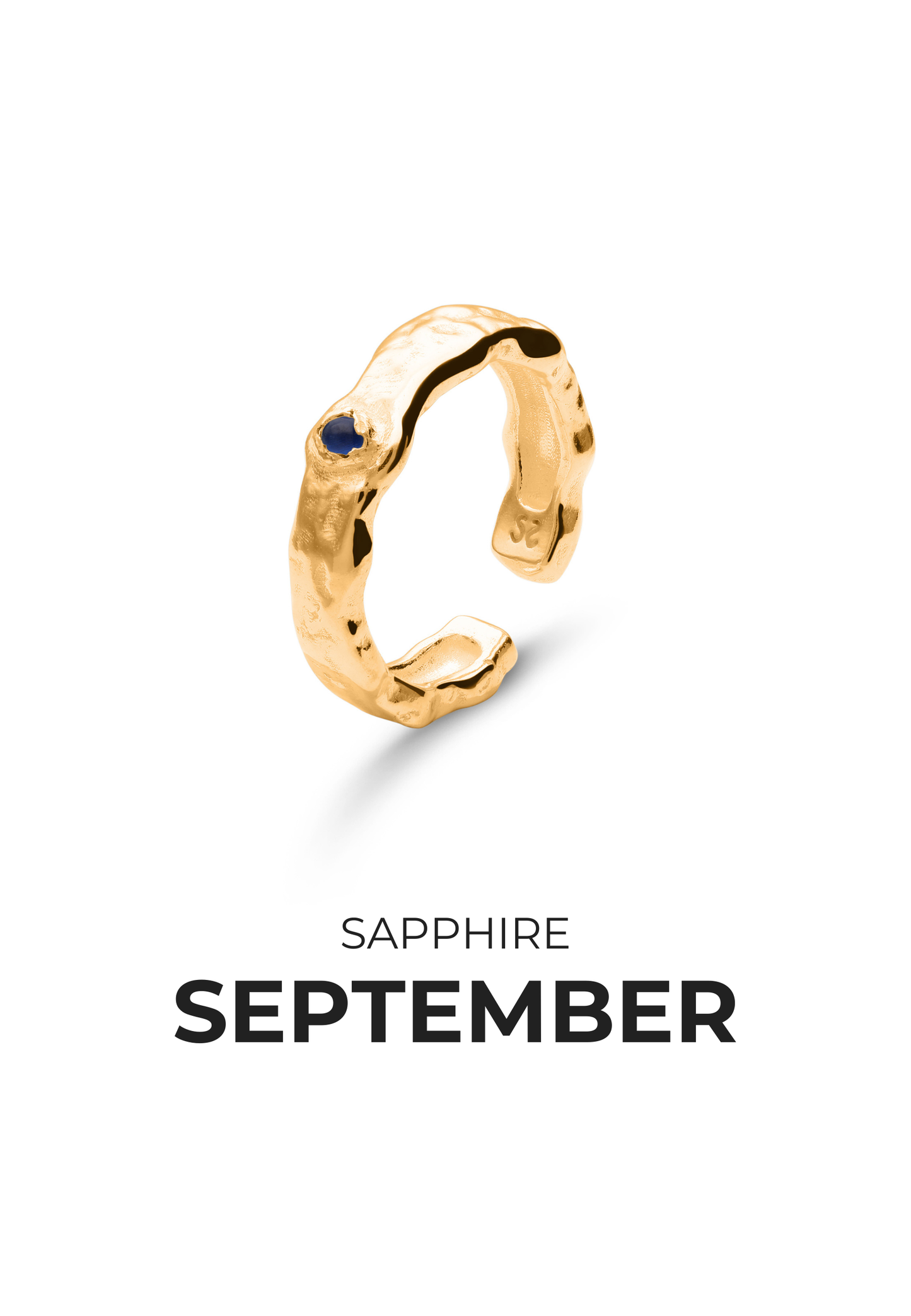 ANILLO PIEDRAS DE NACIMIENTO BAÑADO EN ORO