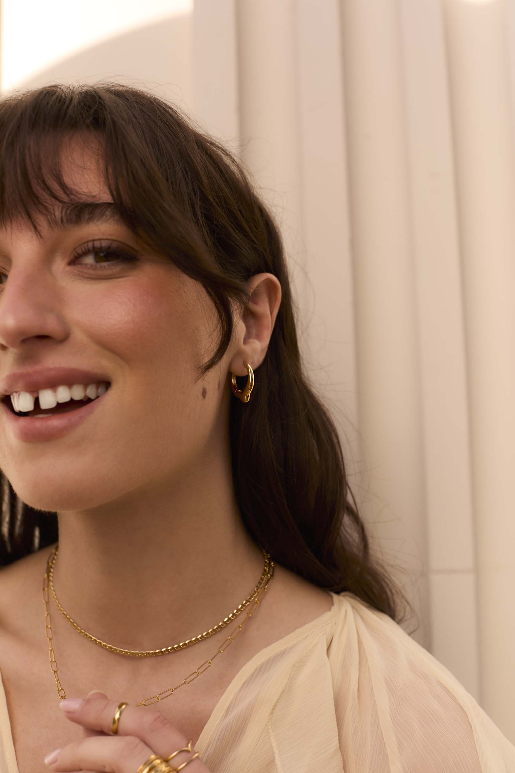 Pendientes En Forma De Aros Bañados En Oro De 18k | Estados Unidos