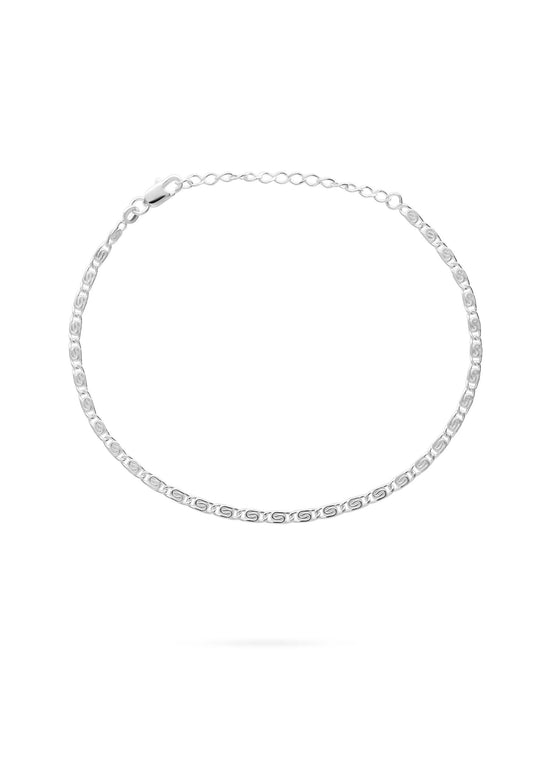 Tobillera Nataraja Plata Foto Blanco