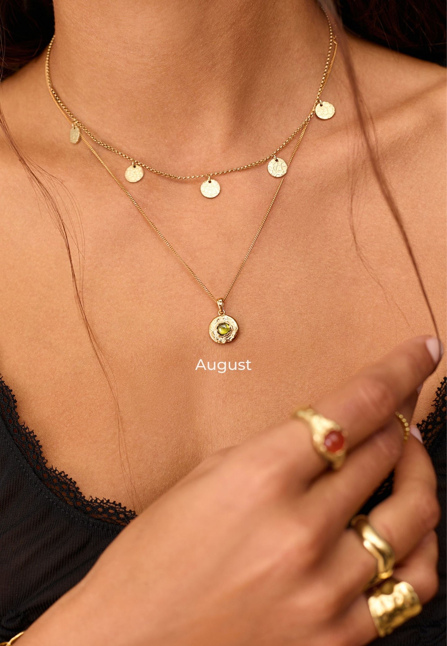 COLLAR PIEDRAS DE NACIMIENTO BAÑADO EN ORO