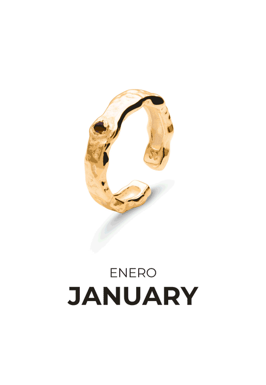 ANILLO PIEDRAS DE NACIMIENTO BAÑADO EN ORO