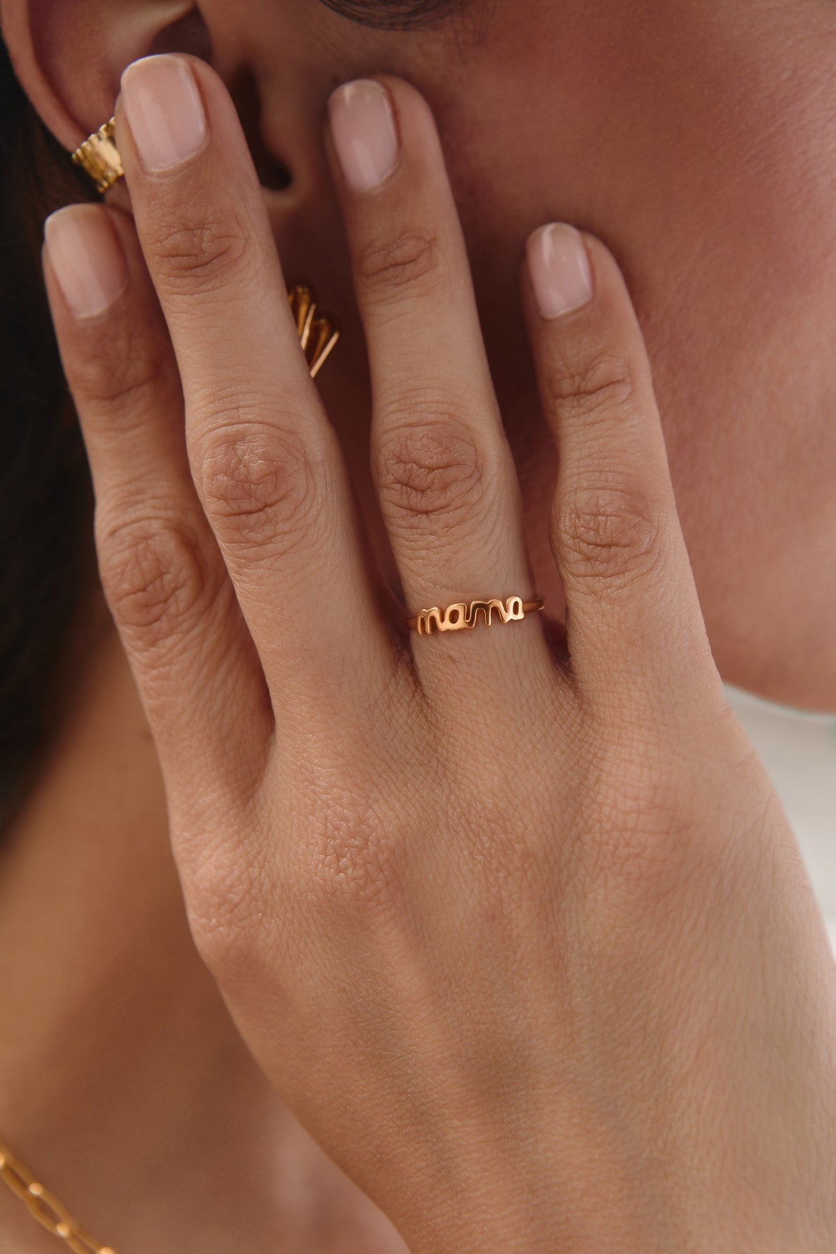 ANILLO MAMA BAÑADO EN ORO