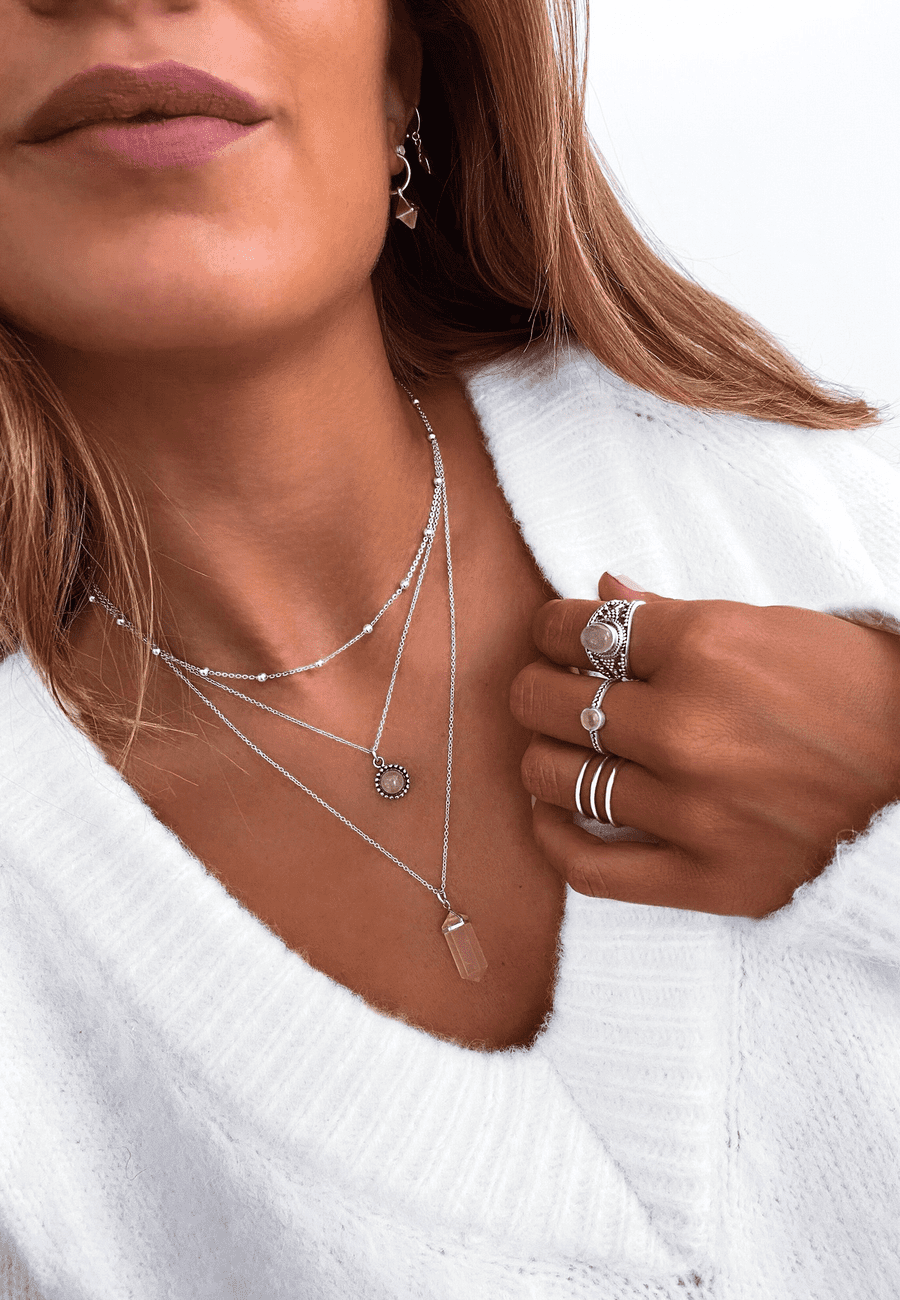 Miska Silver Alloy Necklace Price in India - Buy Miska Silver