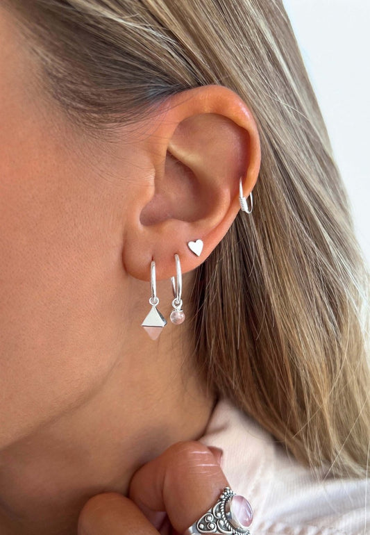 Pendientes de plata forma corazón Dil