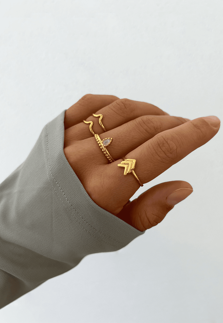 GOLD SWATI RING Ring Crowned by Moonstone – San Saru