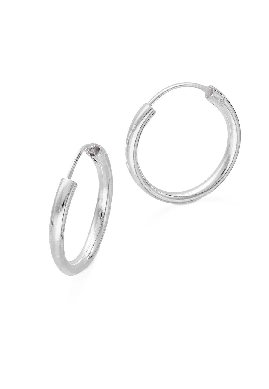 Cerchi in Argento Sterling 925 con Gancetto-Orecchini Creoli Sleeper A Cerchio- Diametro: 10 mm Cerchi in Argento Sterling 925 con Gancetto-Orecchini Creoli Sleeper A Cerchio- Diametro: 10 mm