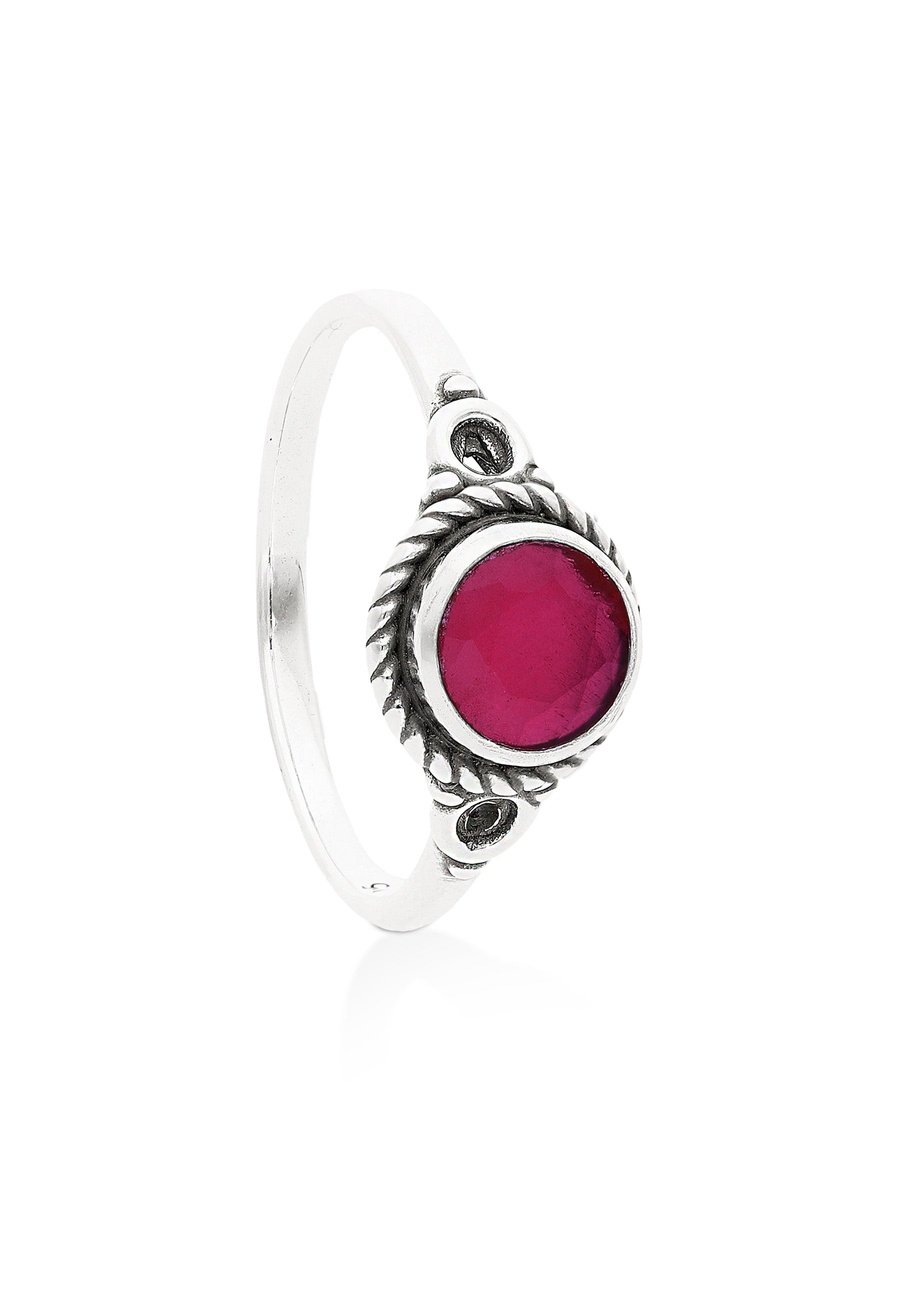 AMIT RING | Silver Ring with Ruby | San Saru