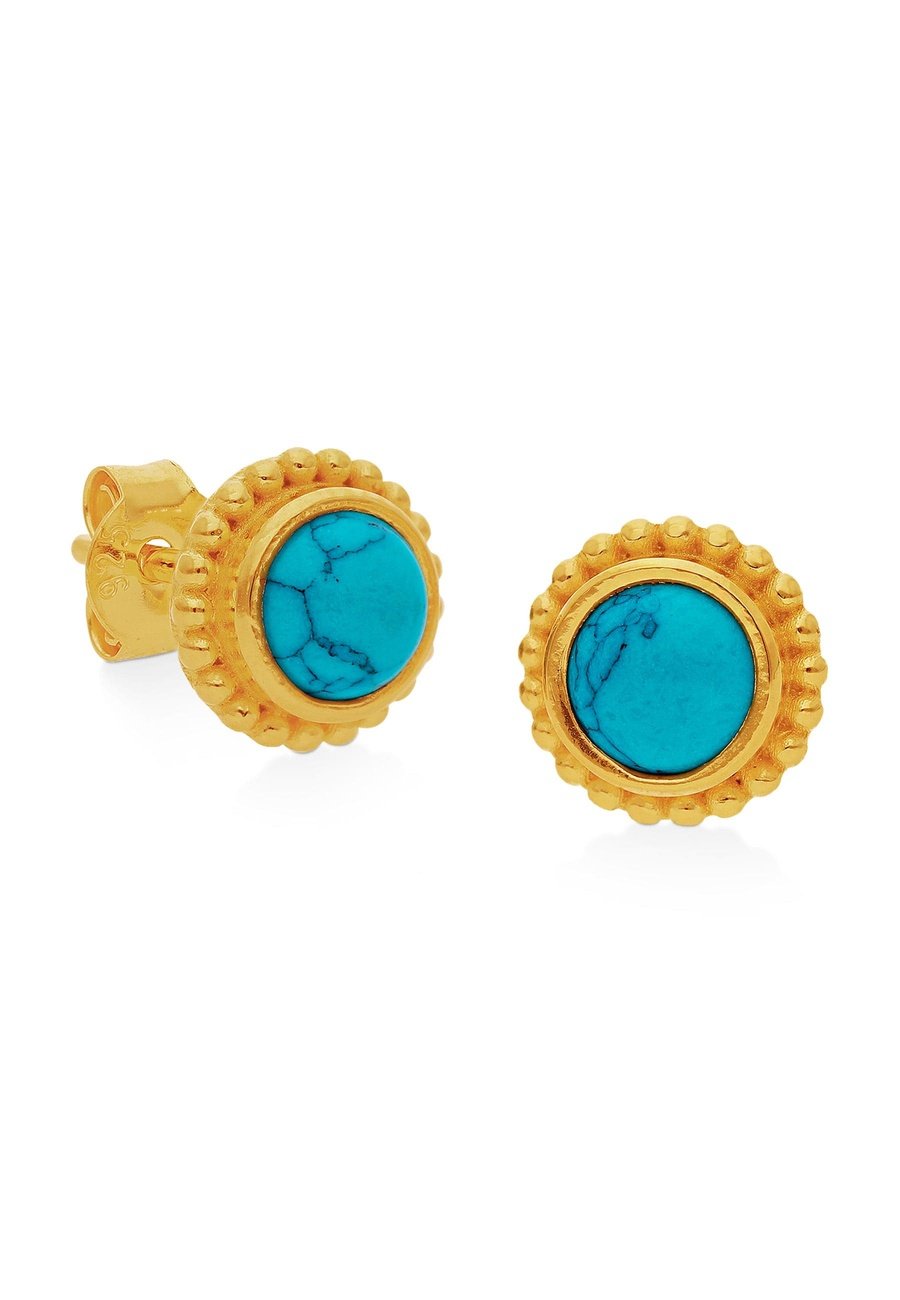 GOLD RATNA EARRINGS | Turquoise earrings – San Saru